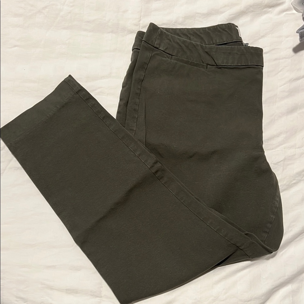 Green Chinos Straight Leg Pants